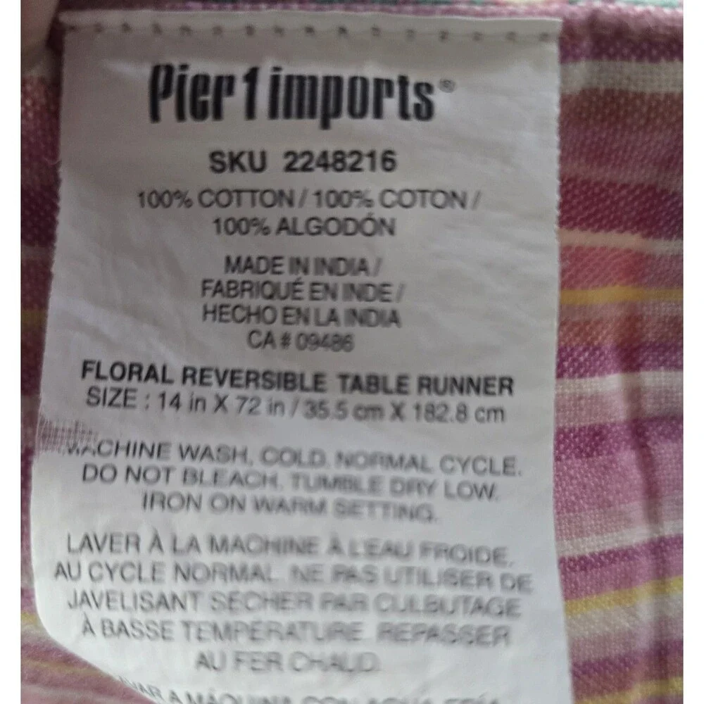 Pier 1 Floral Table Runner Floral Vibrant Colors